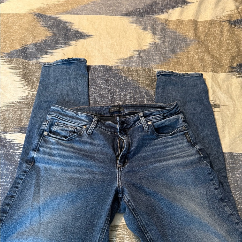 Silver Jeans Women's Elyse Straight Jeans in Blue 30X31